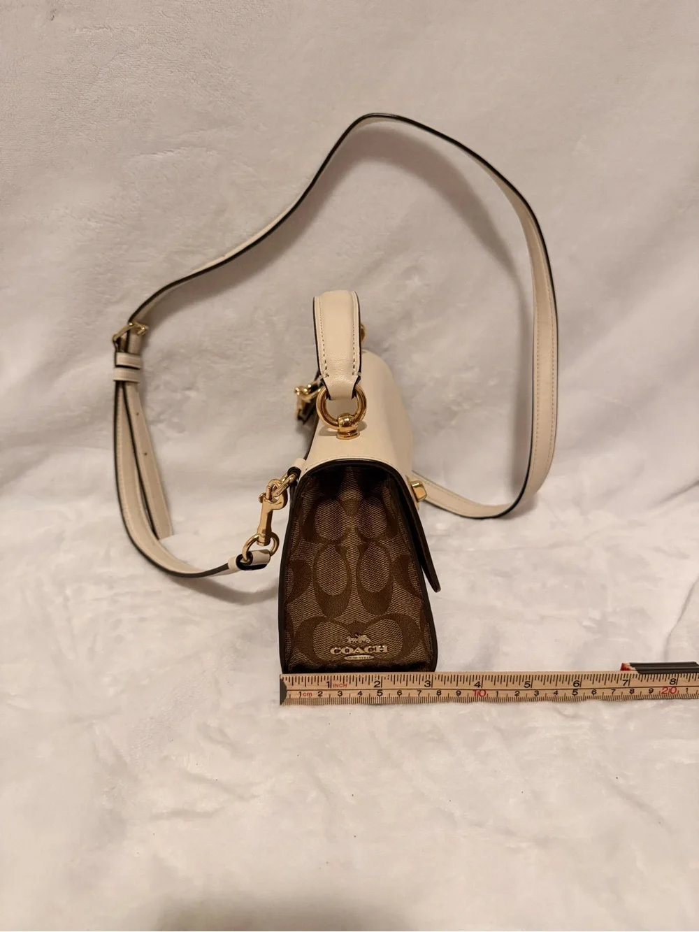Coach Tilly Satchel 23 In Signature Canvas in Khaki/ Chalk